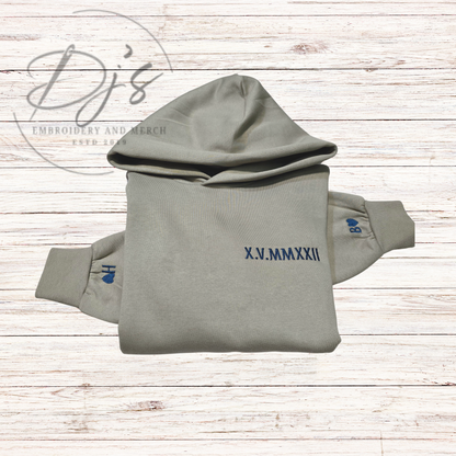 Custom Embroidered Roman Numerals Anniversary, Roman Numbers, Custom Roman Numbers on Sweaters