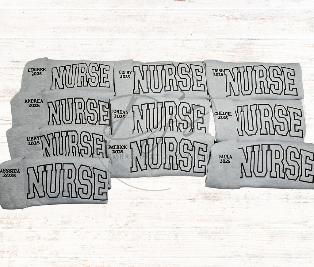 NURSE customer  Embroidered sweatshirts/crewnecks, NURSE CREWNECKS