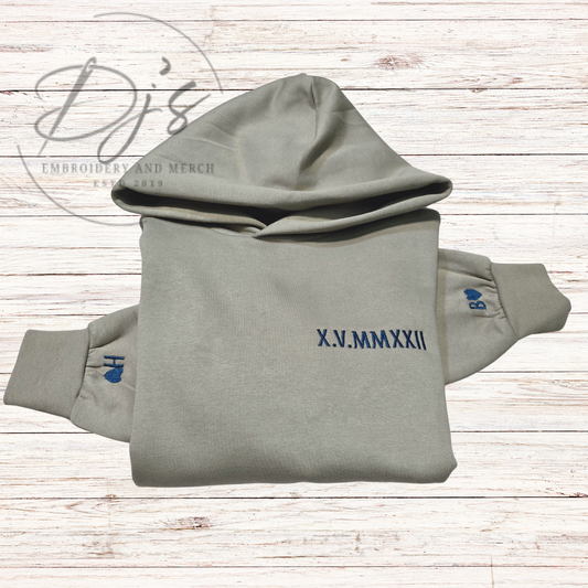 Custom Embroidered Roman Numerals Anniversary, Roman Numbers, Custom Roman Numbers on Sweaters