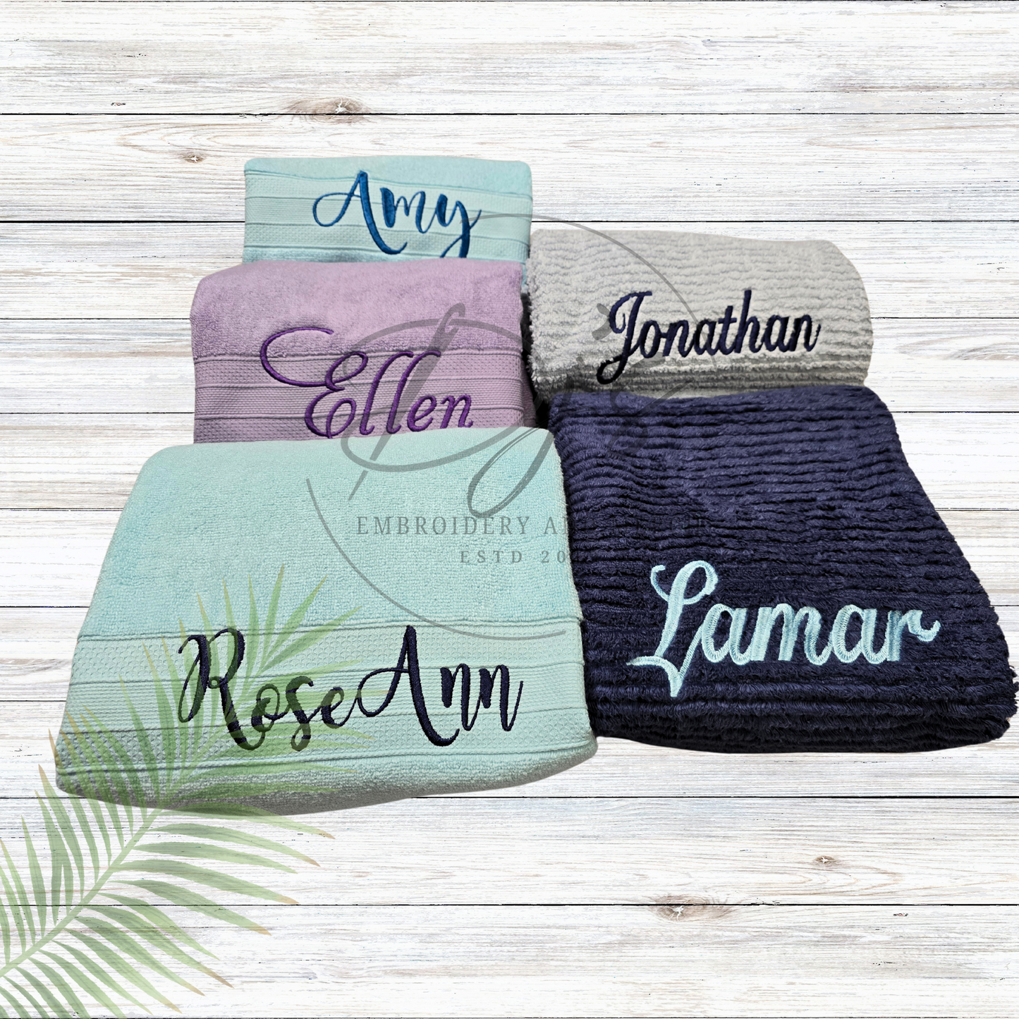 Custom Embroidered Towel, Embroidered name on towel