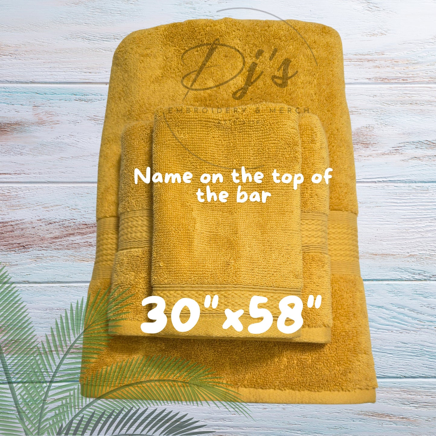 Custom Embroidered Towel, Embroidered name on towel