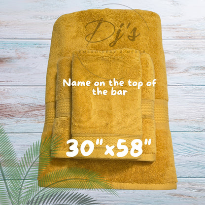 Custom Embroidered Towel, Embroidered name on towel