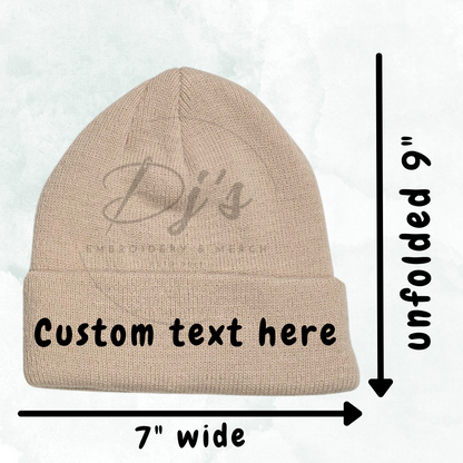 Toddlers Custom Embroidered beanie, Winter hats for kids