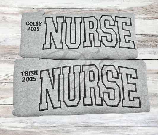 NURSE customer  Embroidered sweatshirts/crewnecks, NURSE CREWNECKS
