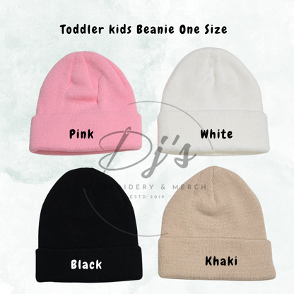 Toddlers Custom Embroidered beanie, Winter hats for kids