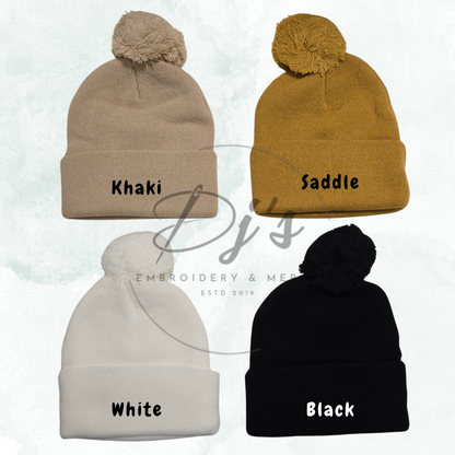 Toddlers Custom Embroidered beanie, Winter hats for kids