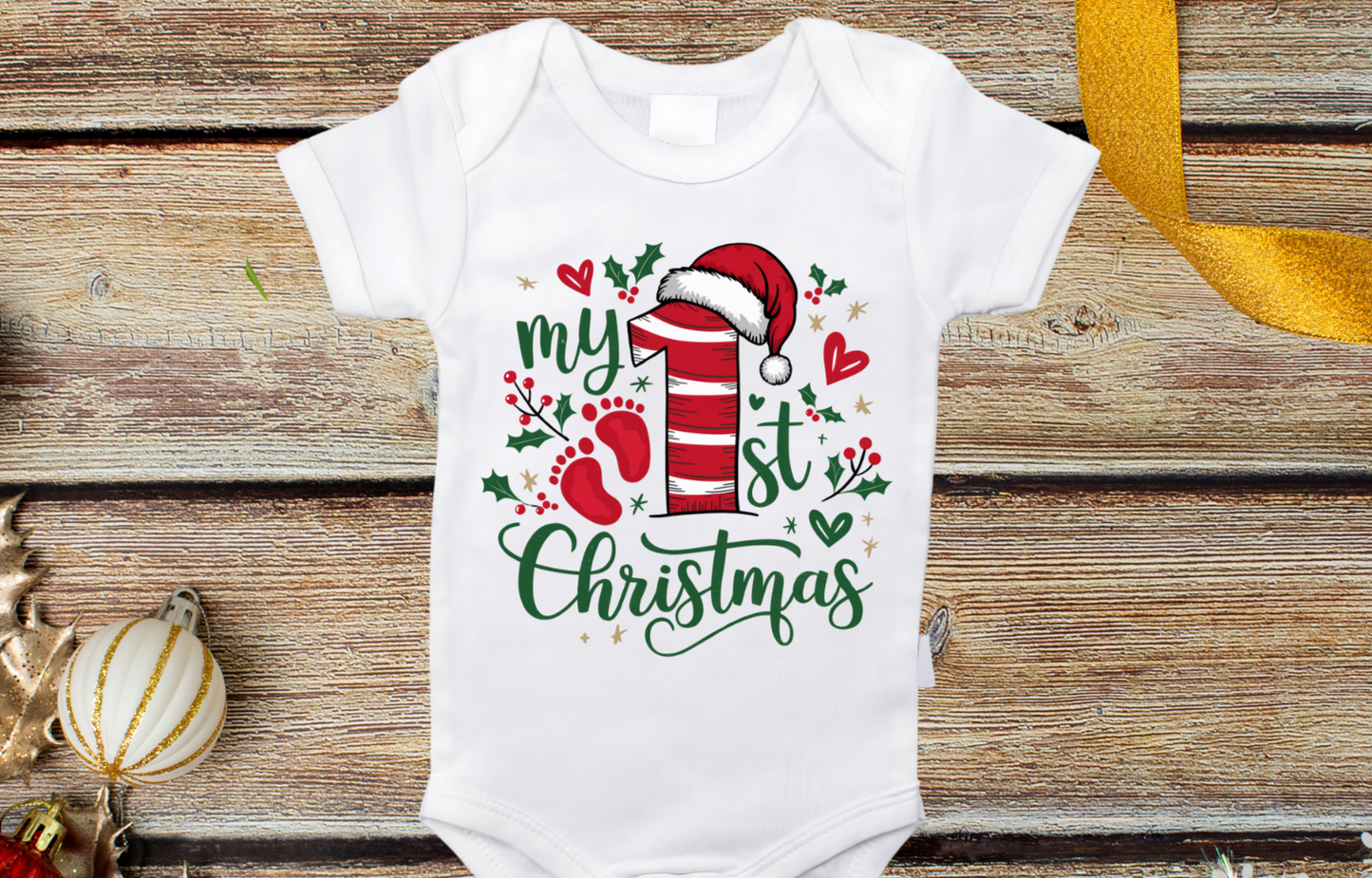 My first Christmas in bodysuit, Custom Christmas Bodysuit