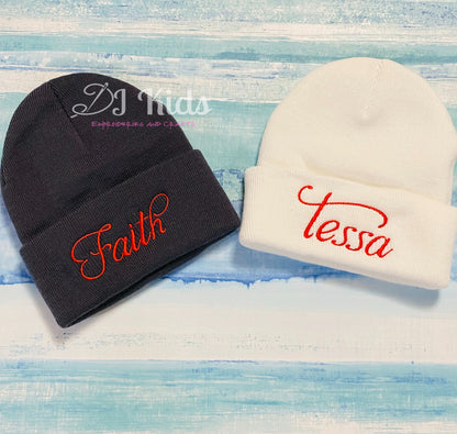 Custom Embroidered Beanie/toque, Name on toque, Custom beanie