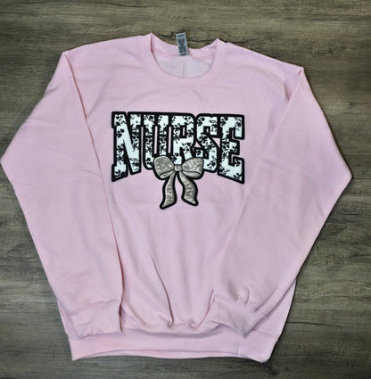 NURSE Embroidered patch on Crewnecks or Hoodies