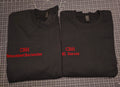 Custom Embroidered text on garments, custom text size & placements