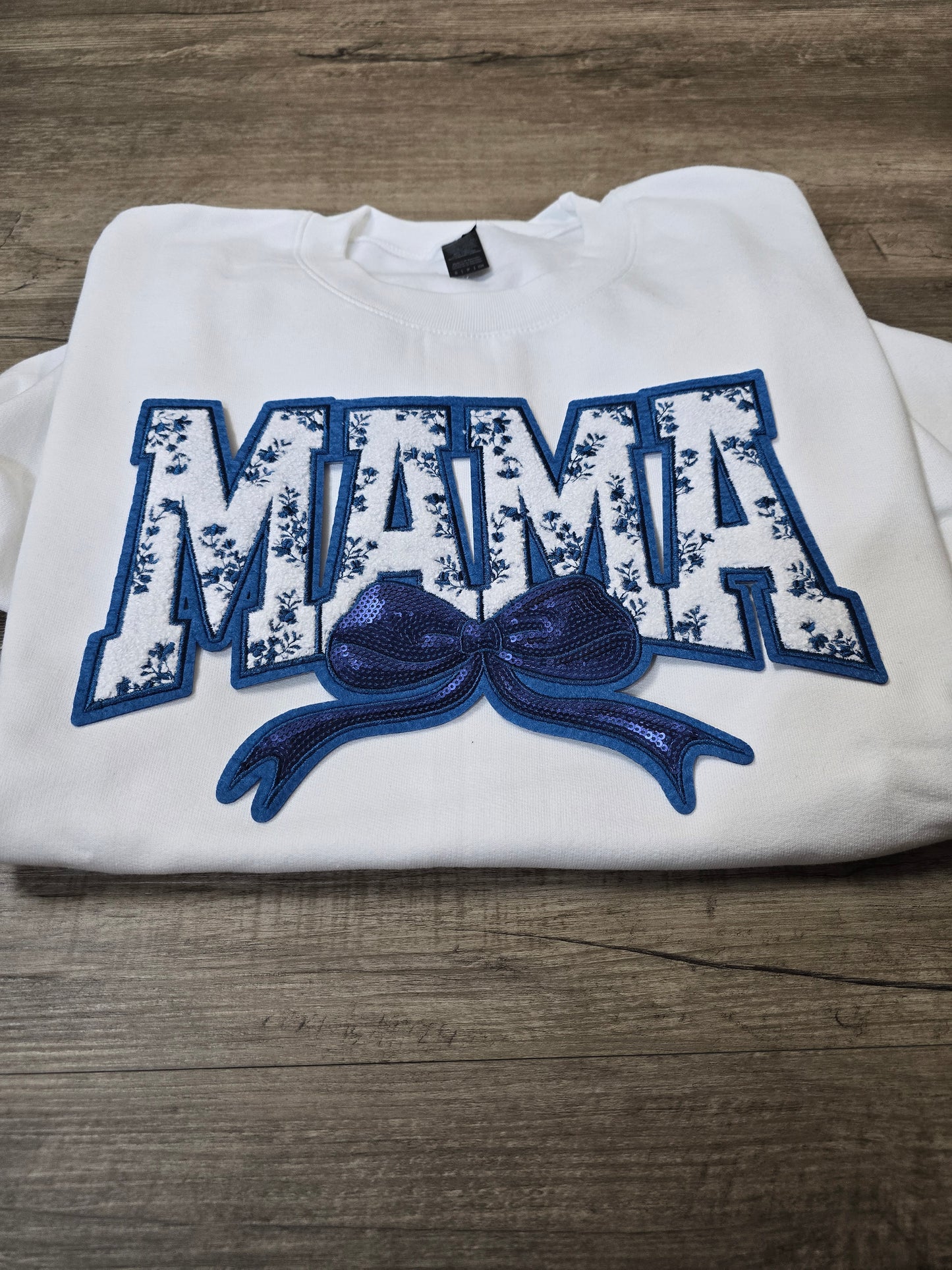 MAMA Embroidered patch on Crewnecks or Hoodies