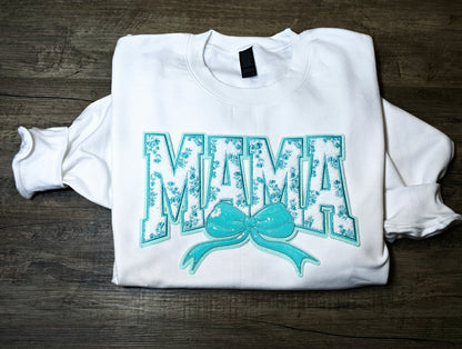 MAMA Embroidered patch on Crewnecks or Hoodies